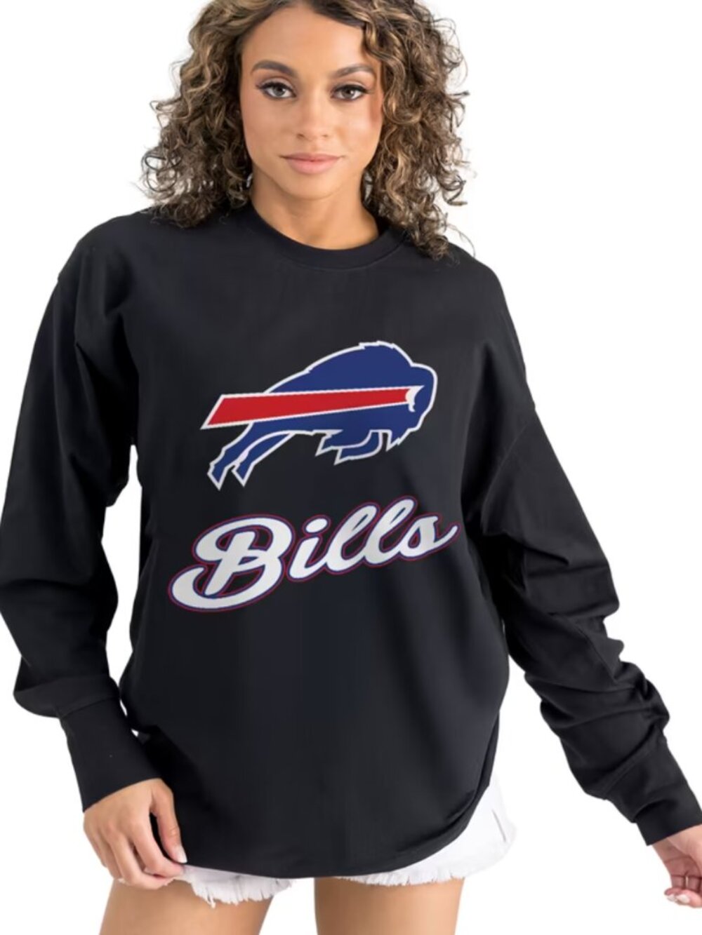 Buffalo Bills Gameday Couture Women's Oversized Long Sleeve T-Shirt - Black XXL